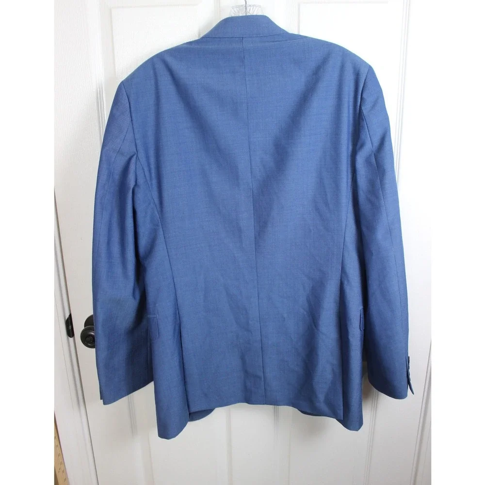 Calvin‎ Klein Mens Extreme Slim Fit Blue Wool Mohair Blend 2 Piece Suit 40L